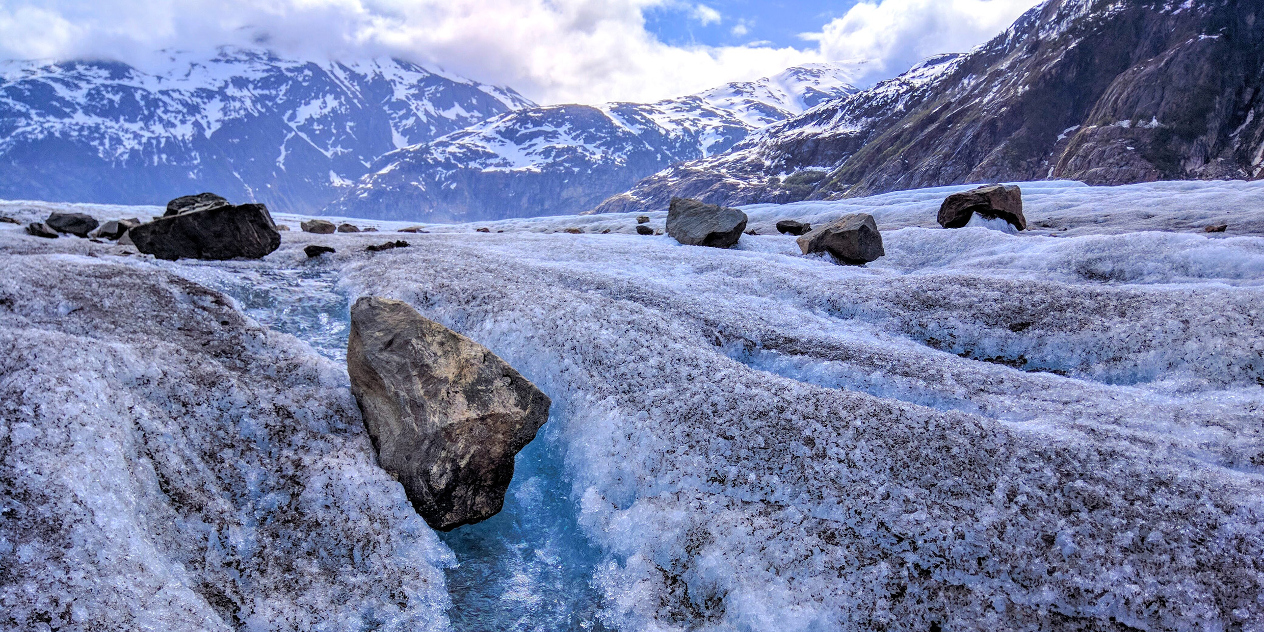 Photo of rocks carried by glacier