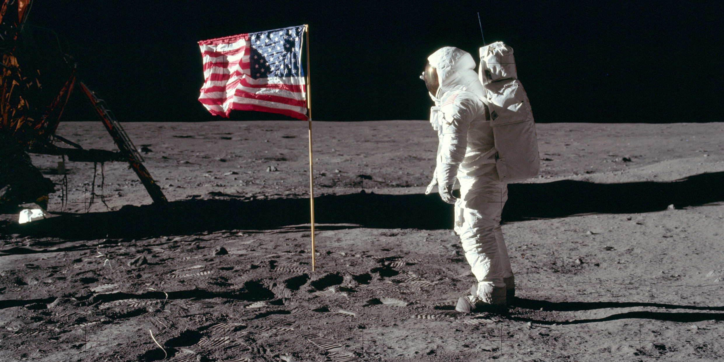 Image of Buzz Aldron on moon