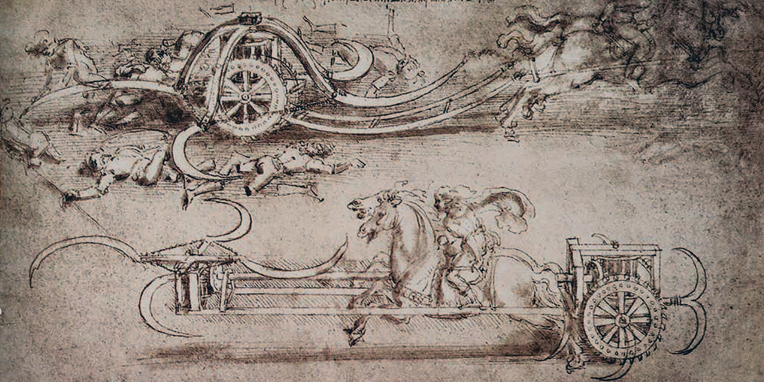 Image of Da Vinci's scythed chariot