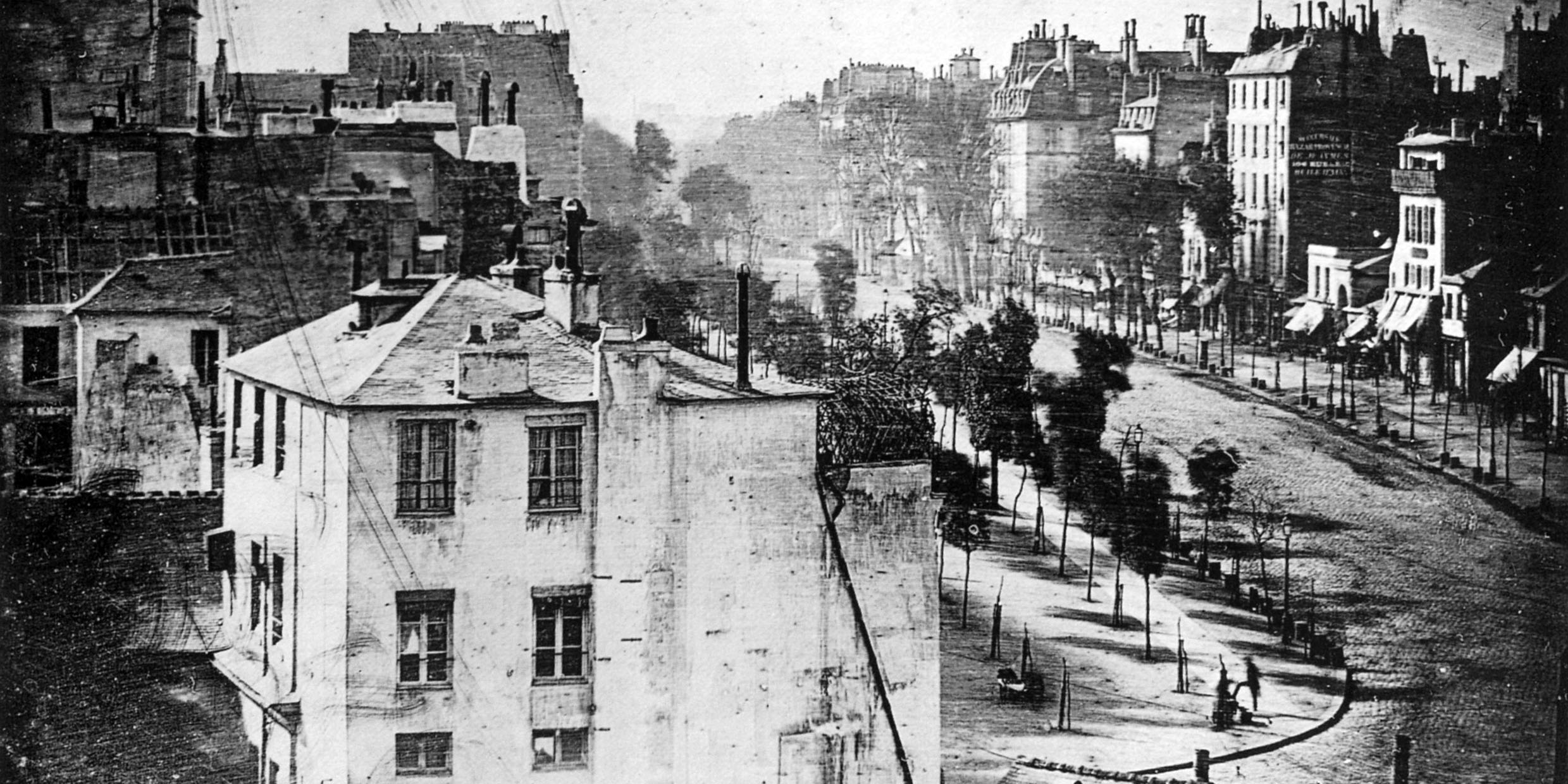 Photograph of Paris street by Louis Daguerre