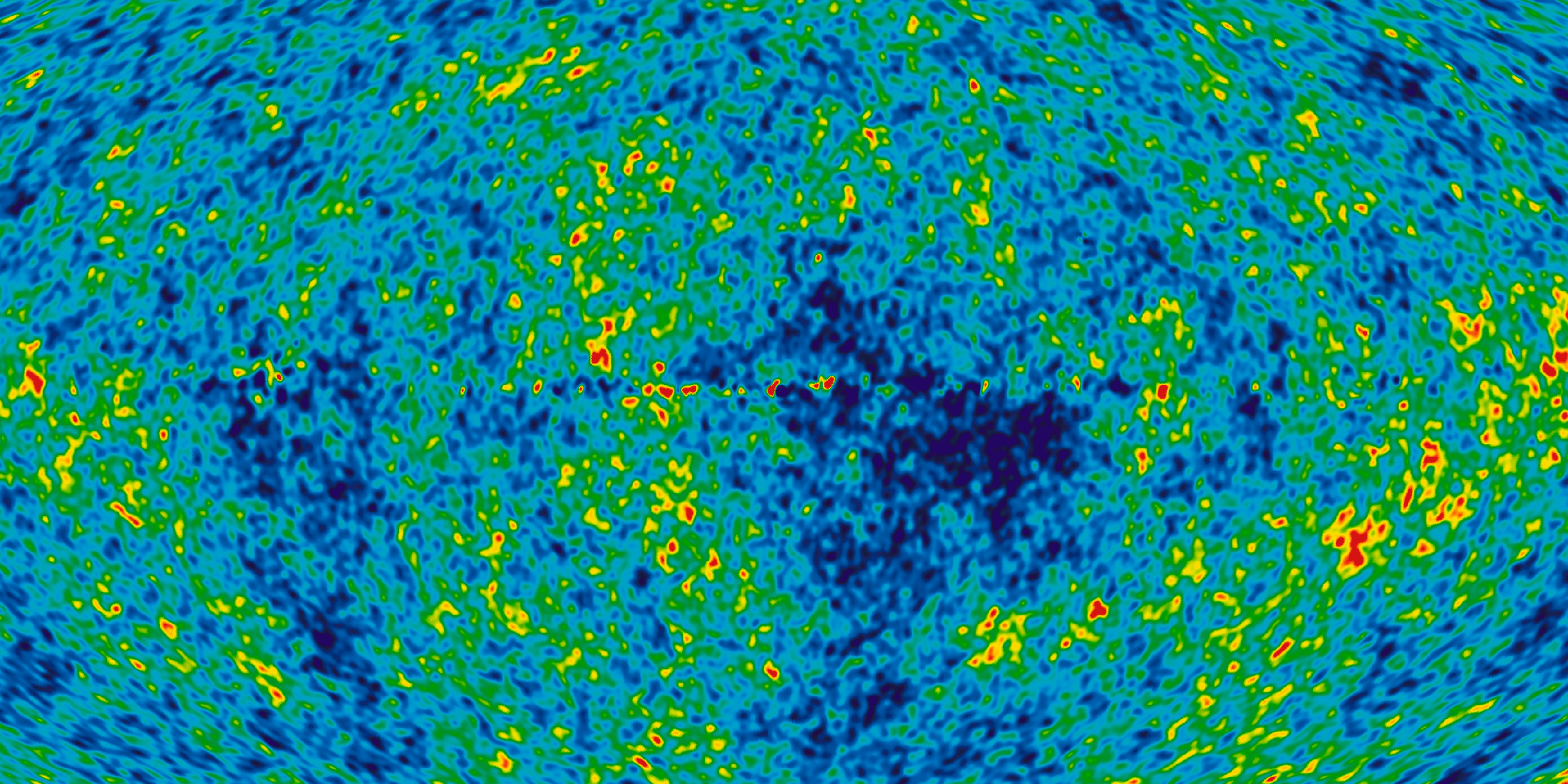 Imagery from the WMAP satellite of the early universe
