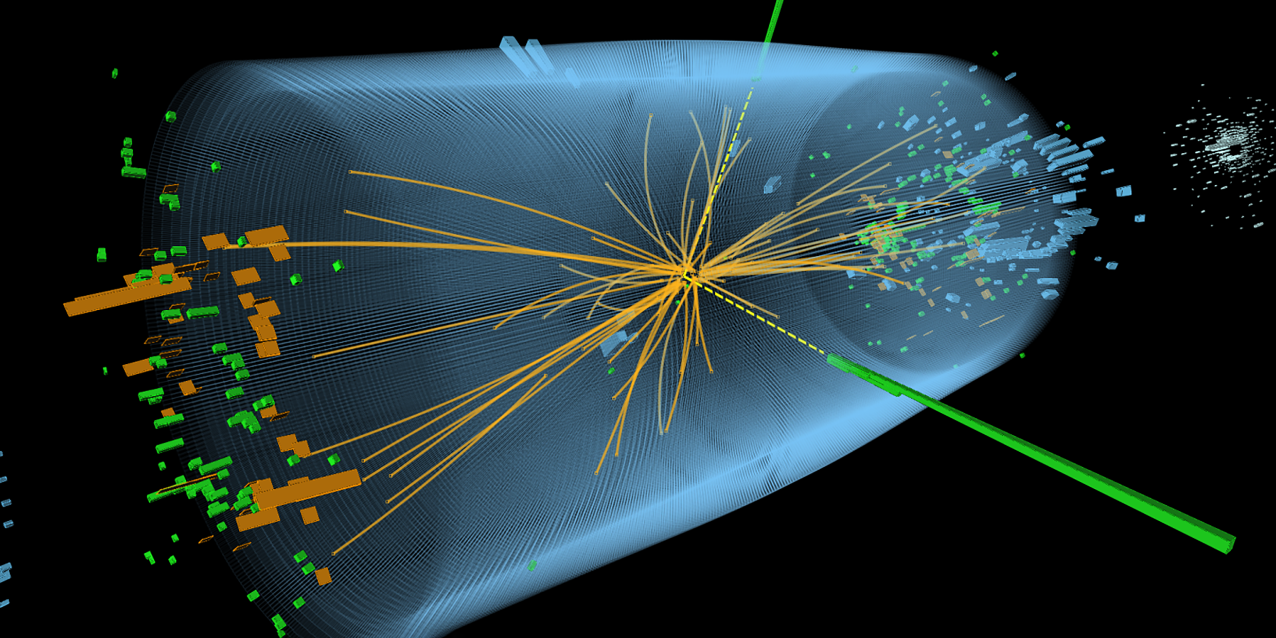 Computer visualization of a high-energy particle collision
