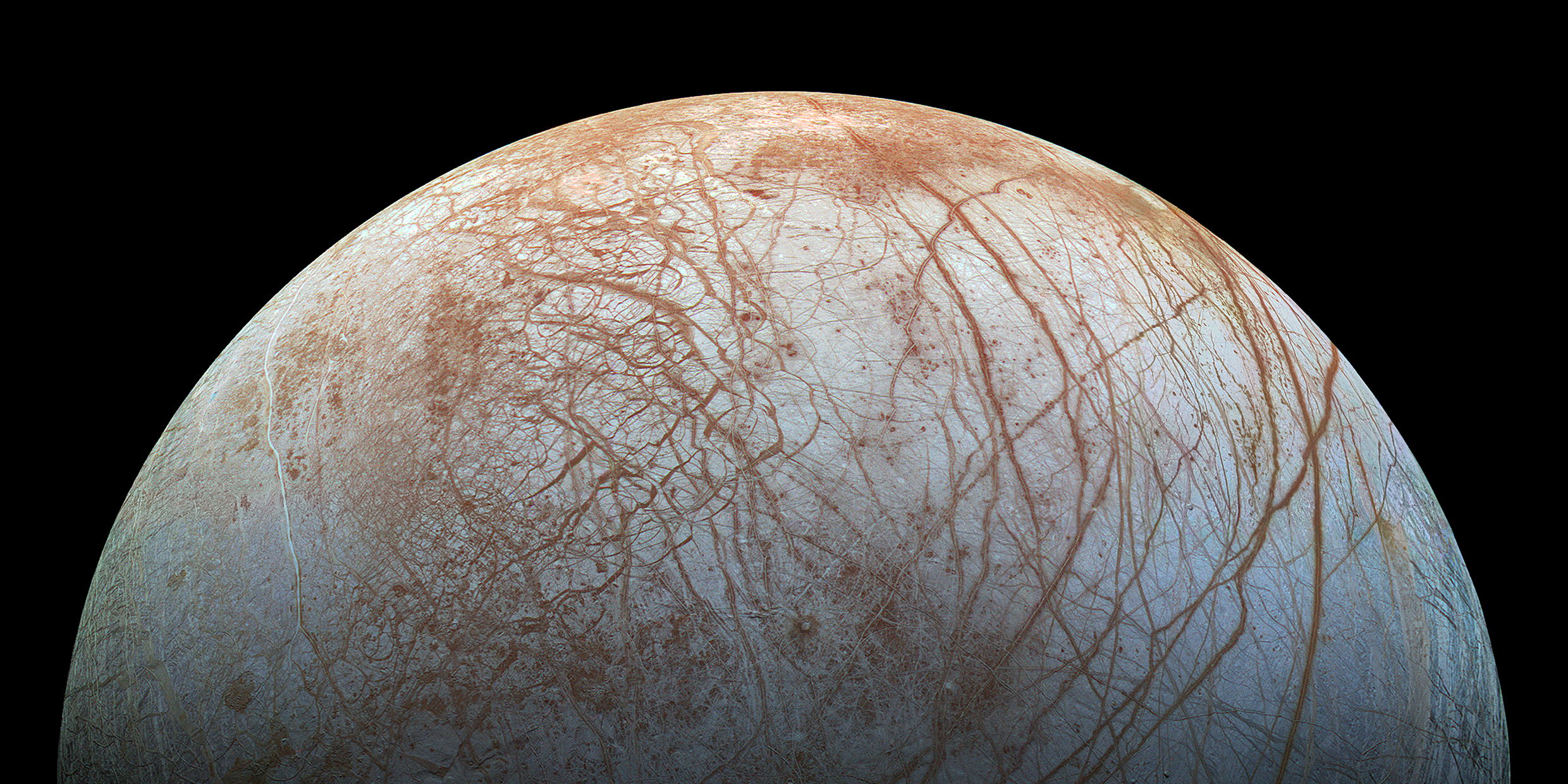 Image of surface of Europa