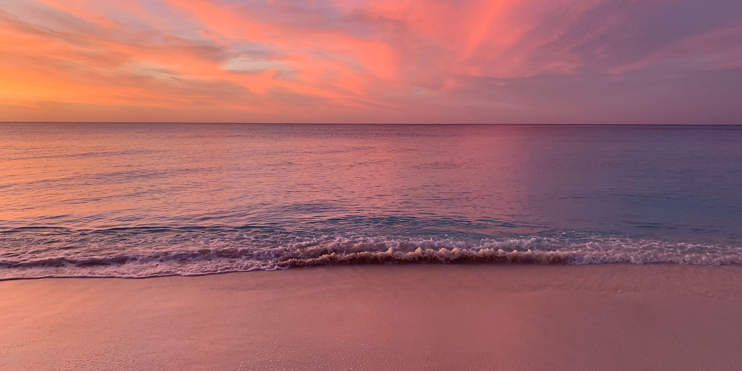 Image of sunset on a Bahamian beach