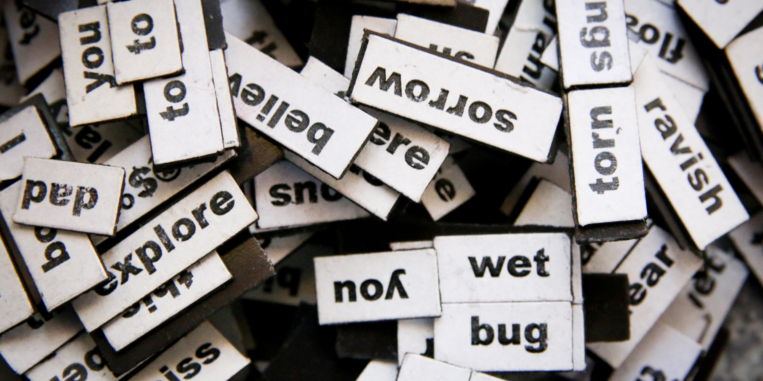 Image of a pile of jumbled word tiles