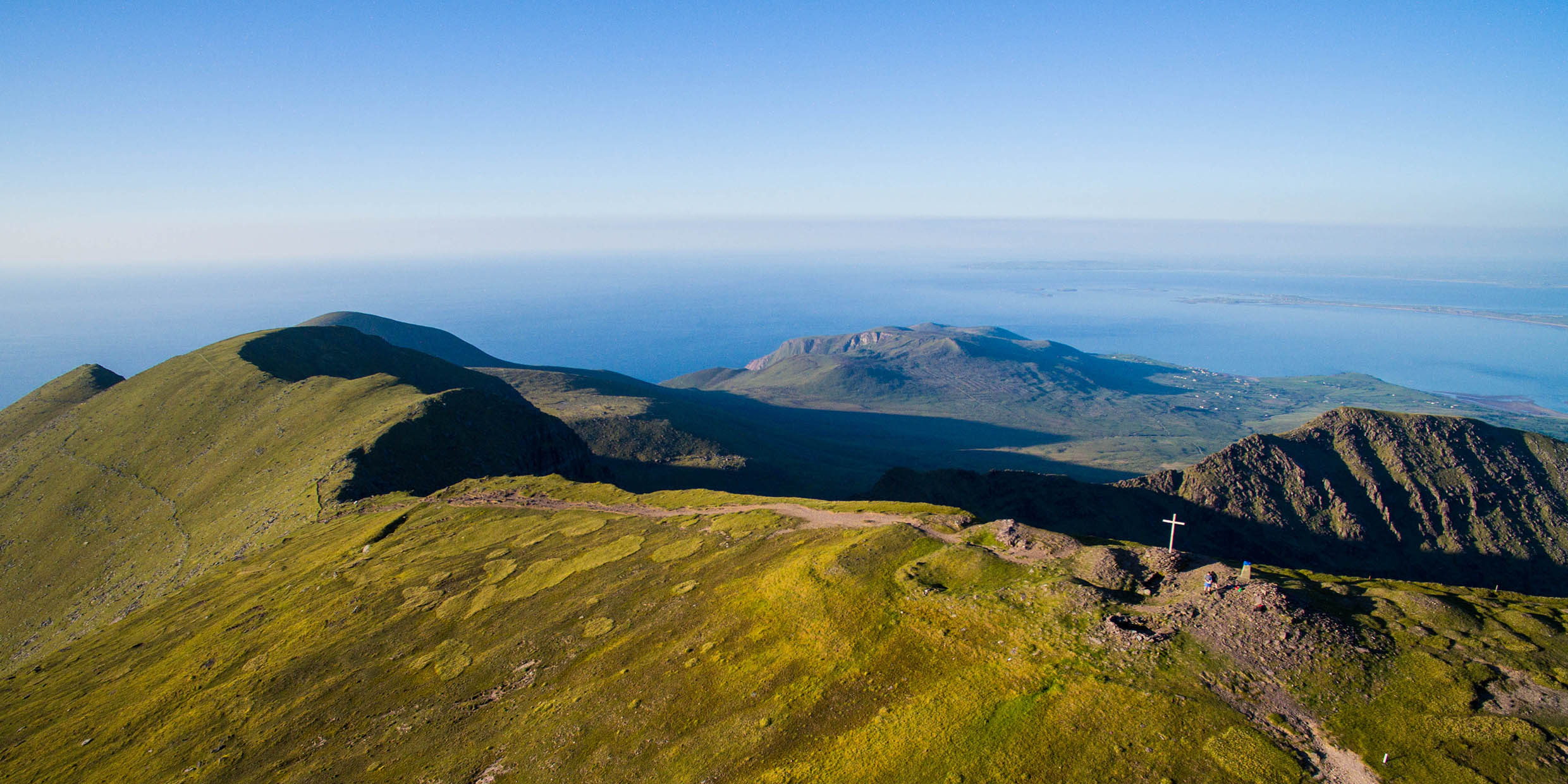 Aerial view of the summit of Mount Brandon