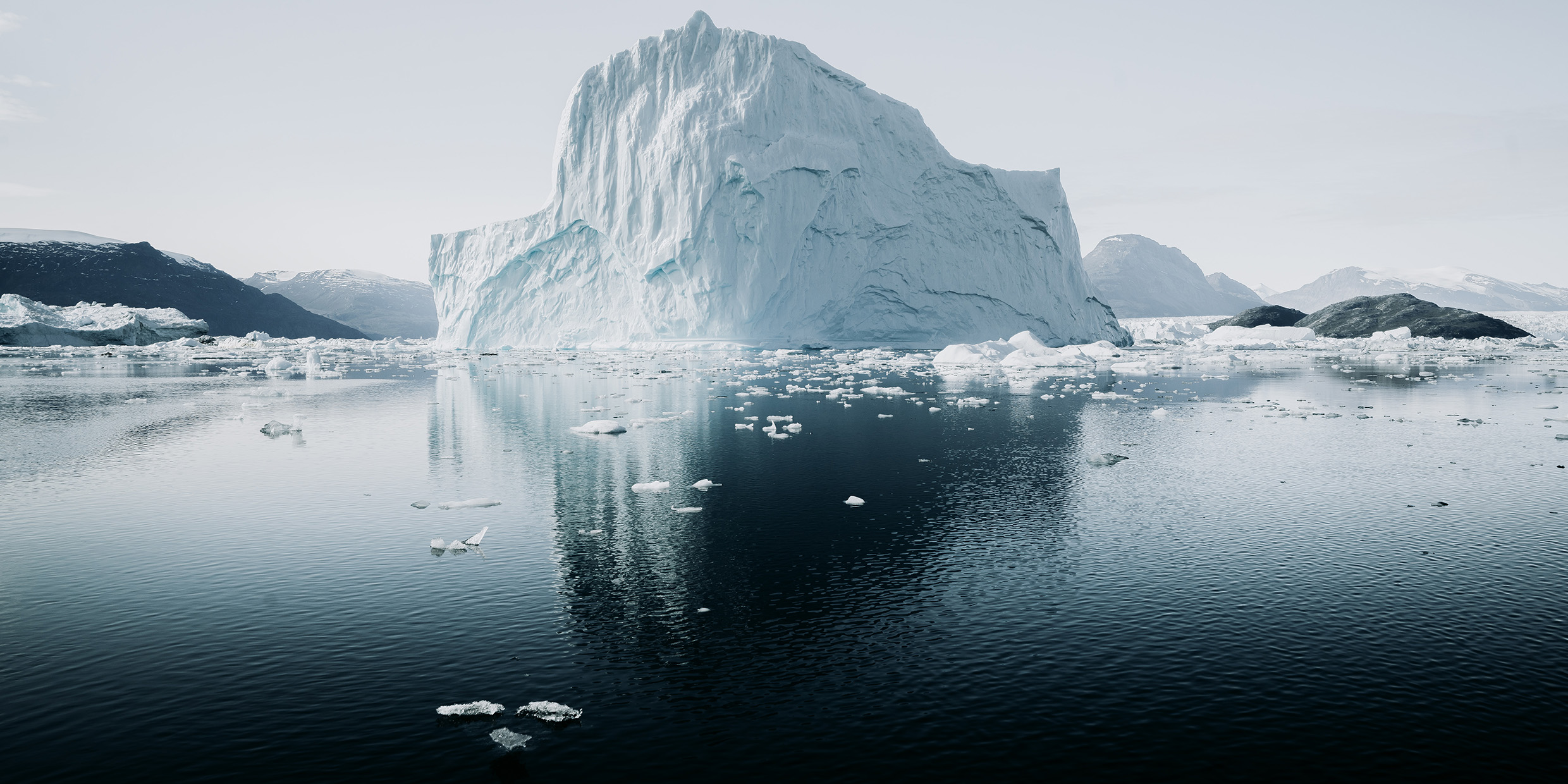 Image of a floating iceberg in Arctic waters
