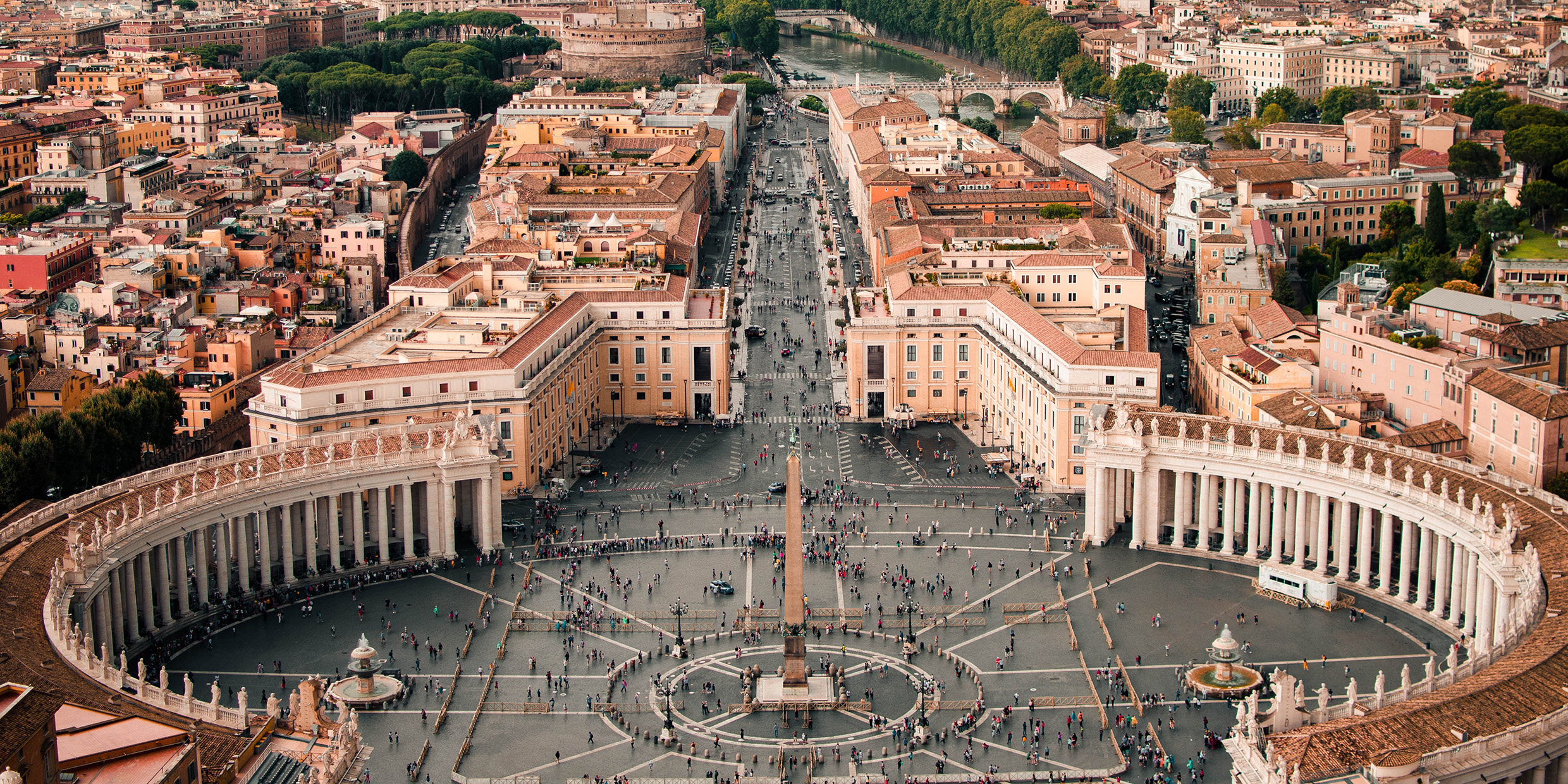 Aerial image of St. Peter's Square at the Vatican